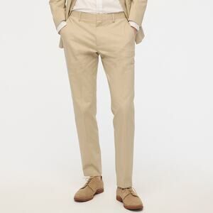 NWT J. Crew Men's Slim-Fit Thompson Chino Suit Pant Sandy Dune Tan Size 35x34